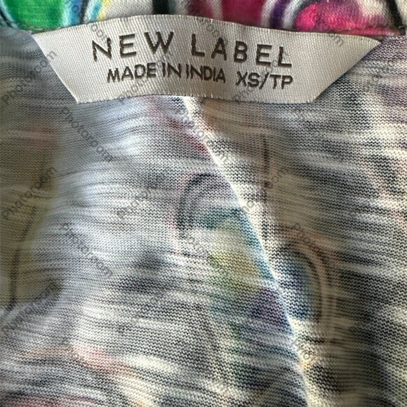 New Label XSmall Multicolor Heart 3/4 Sleeve Button Shirt - Picture 4 of 5